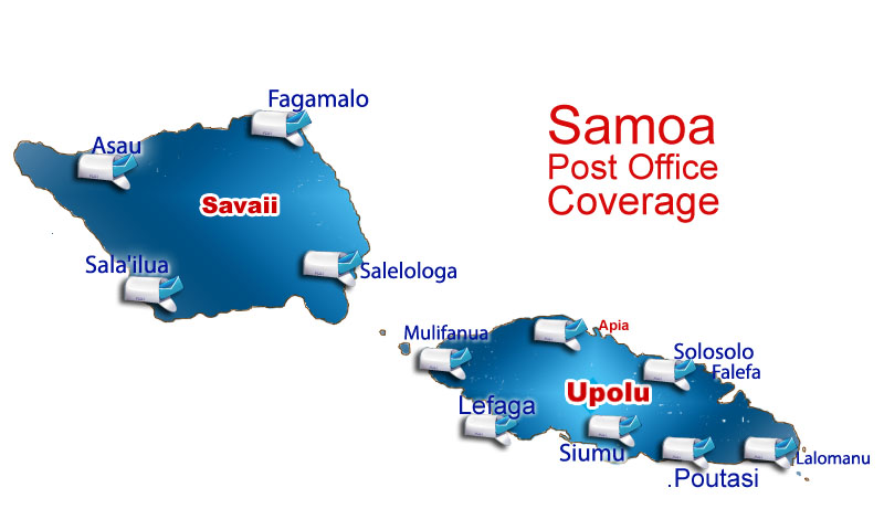 Post Office Coverage Map Samoa Post Office | Post Office Coverage